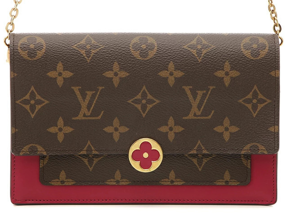 LOUIS VUITTON Portefeuille Flore Chain Monogram Fuschia Pink C